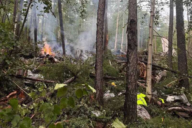 В сети появились начальные фотографии с места крушения самолета